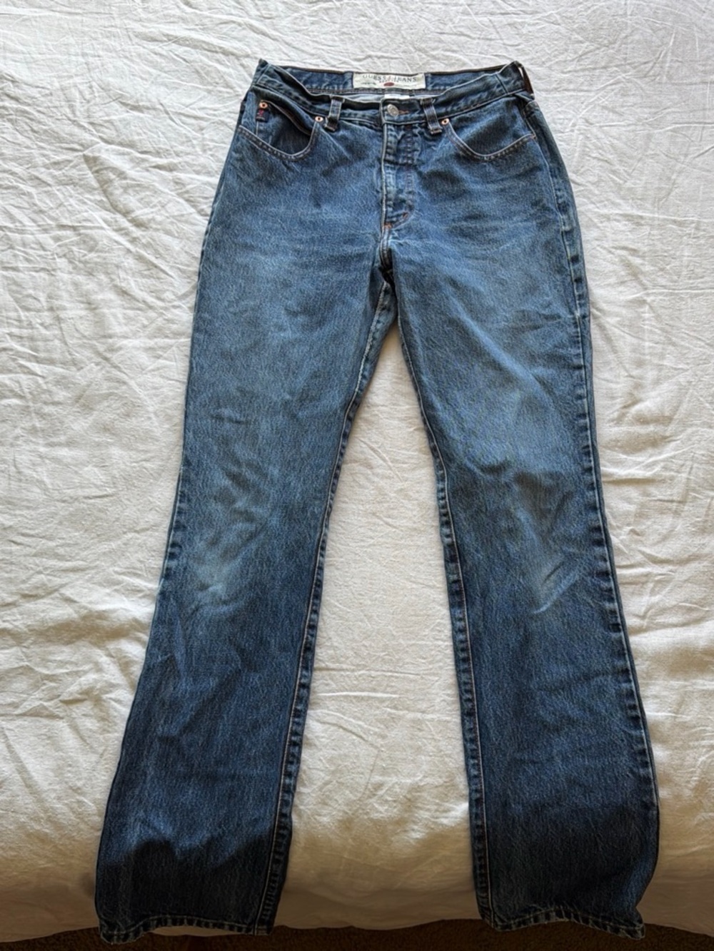Guess Classic Women's Blue Low Rise Straight-Leg Jeans